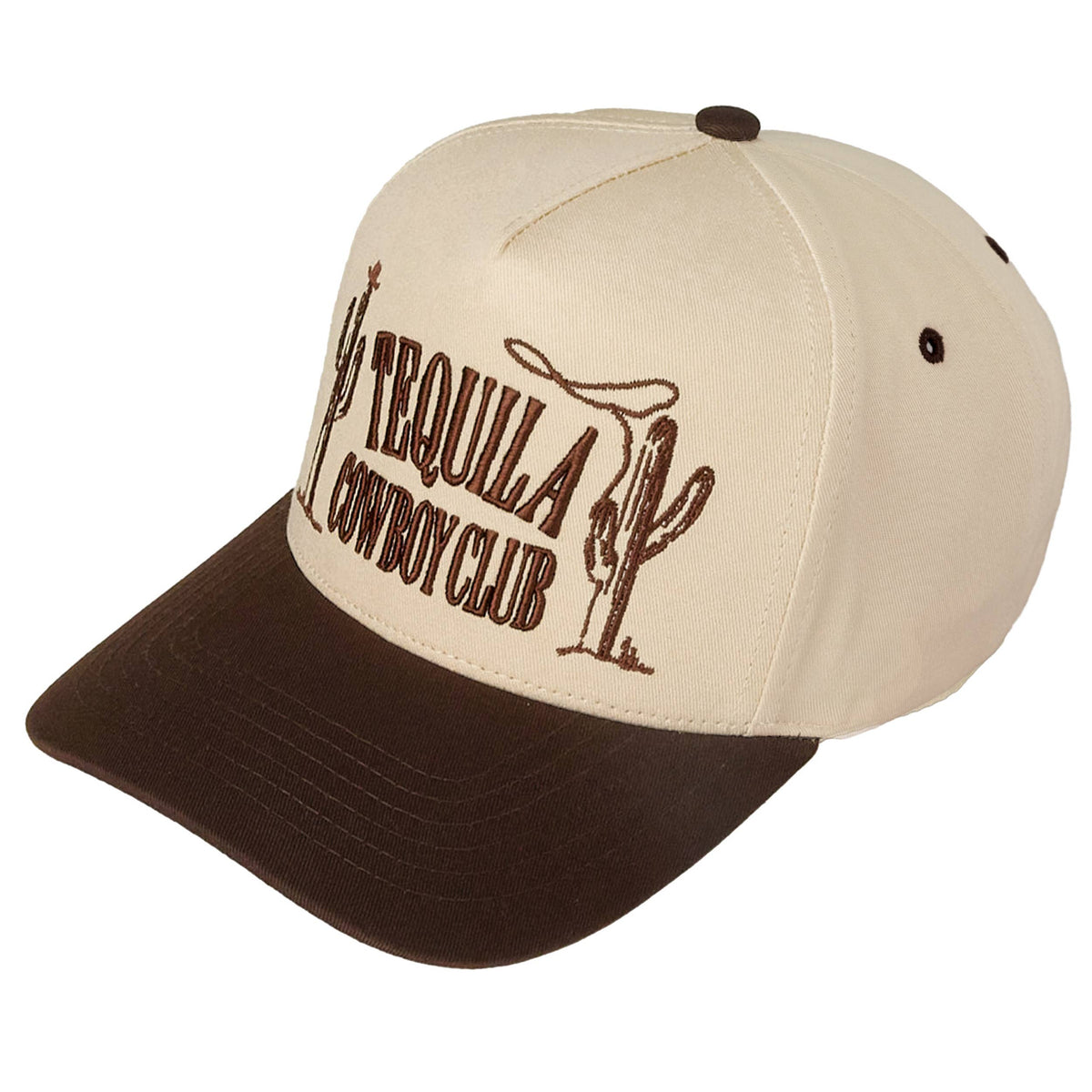 C.C TEQUILA COWBOY CLUB Cotton Trucker Cap: Brown