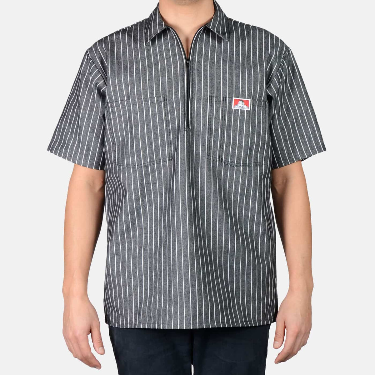 BEN DAVIS 1/2 ZIP BUTCHER BLACK
