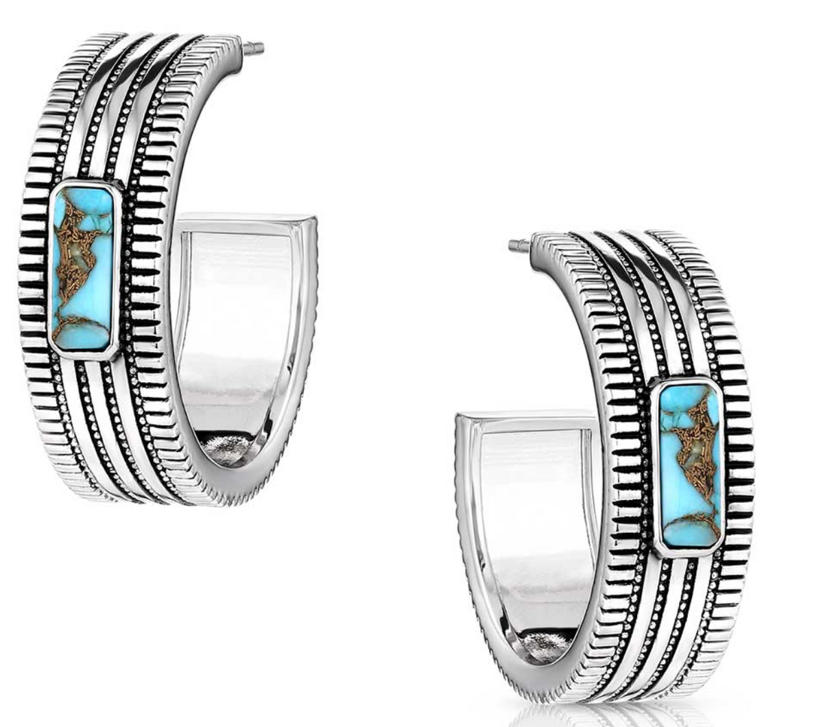 Turquoise Sky Hoop Earrings