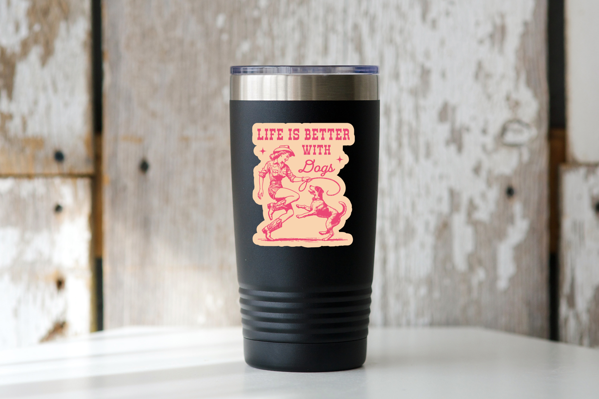 Life is Better with Dogs Sticker - pet, funny, puppy, pets