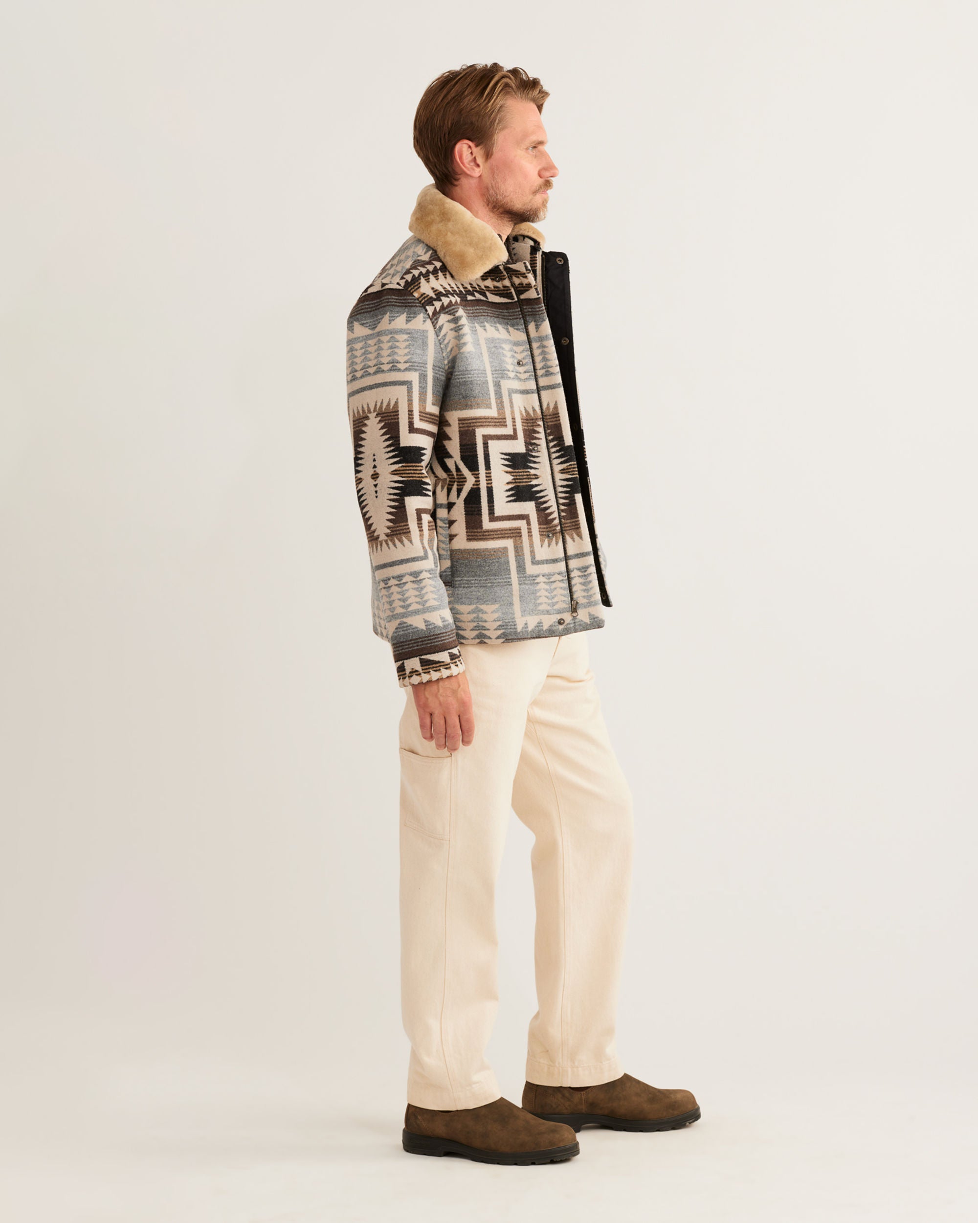 Pendleton Silverton Shearling Collar Wool-Coat