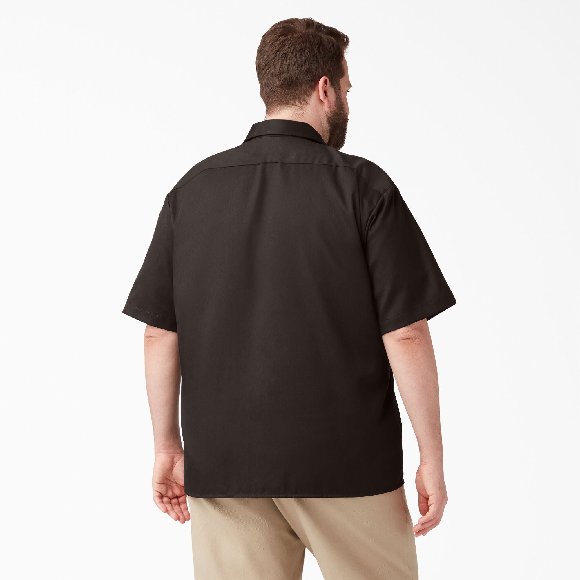 Dickies Short Sleeve Work Shirt, Dark Brown - The Blue Ox 916