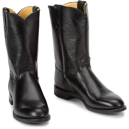 JUSTIN JACKSON 10" ROPER BOOT BLACK 3133