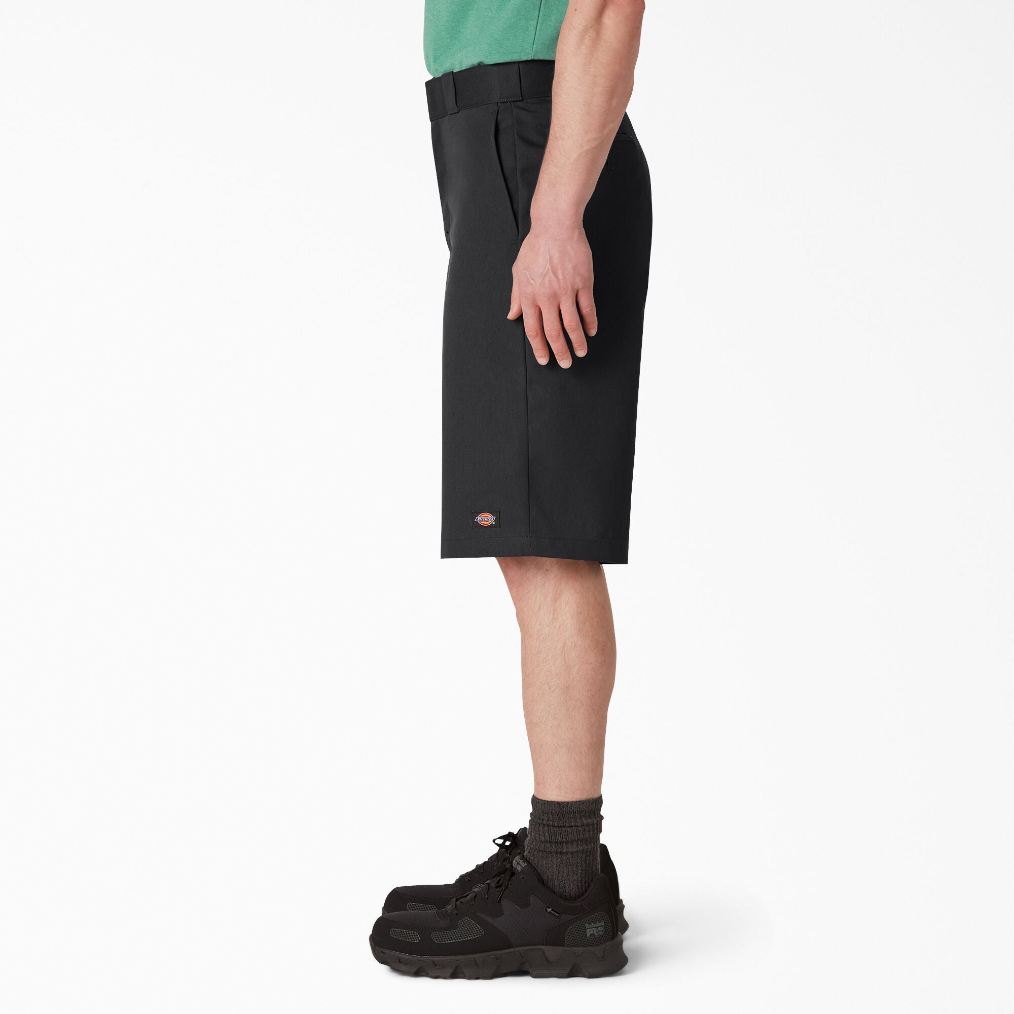 Dickies Loose Fit Flat Front Work Shorts, 13", Black