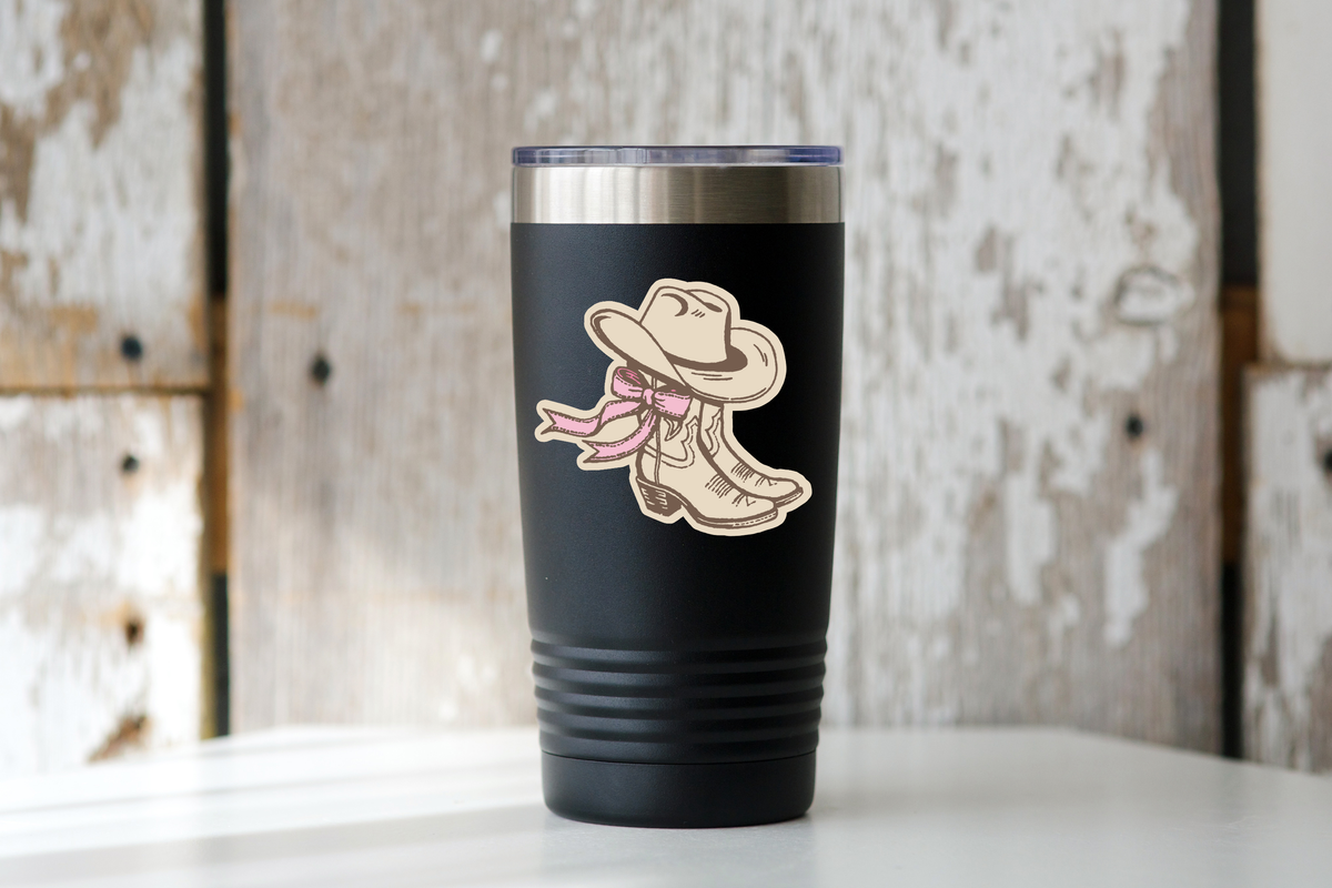 Coquette Boots Sticker - cowgirl, west, girl, girly, bow