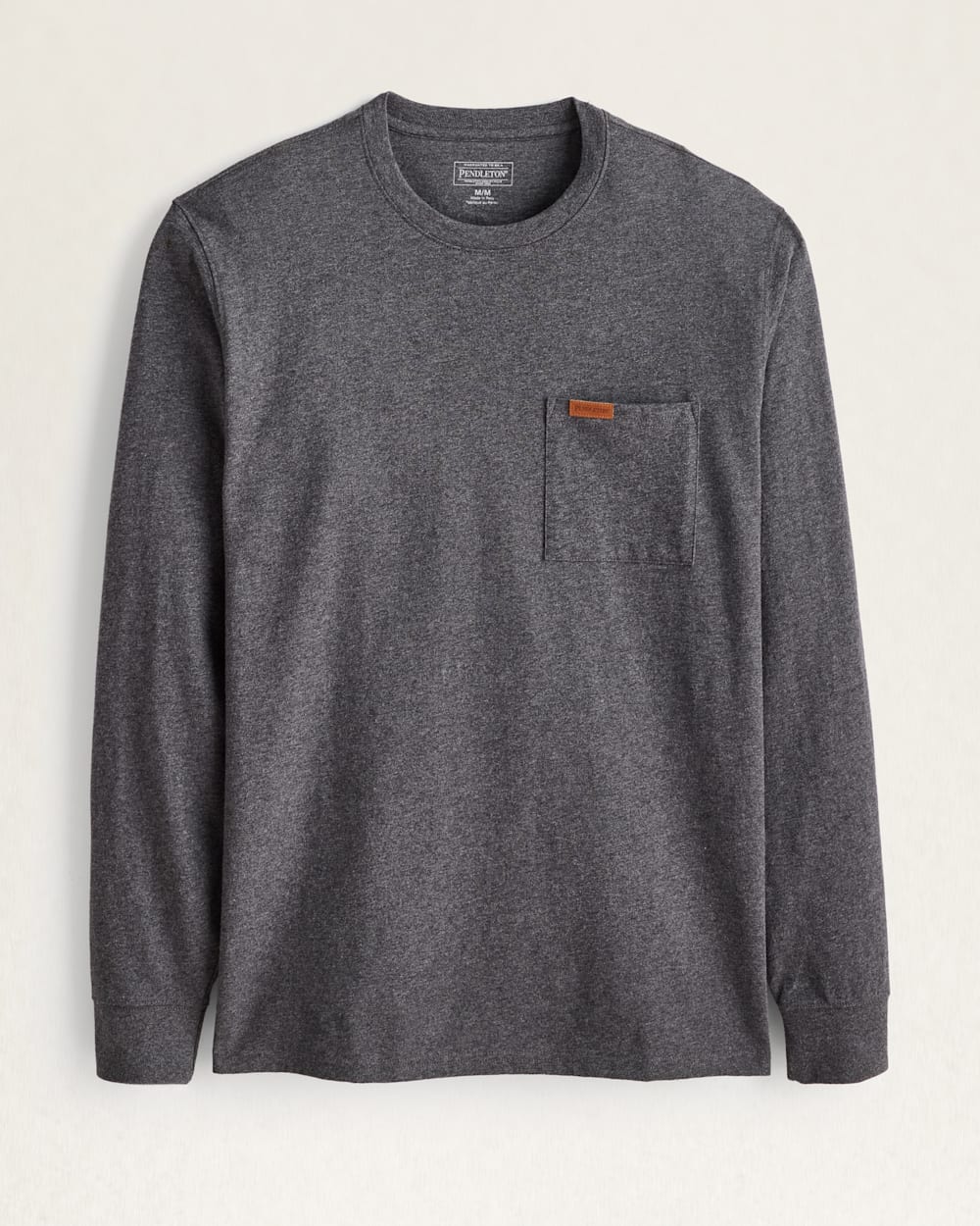 PENDLETON LONG SLEEVE DESCHUTES POCKET TEE DARK GREY HEATHER