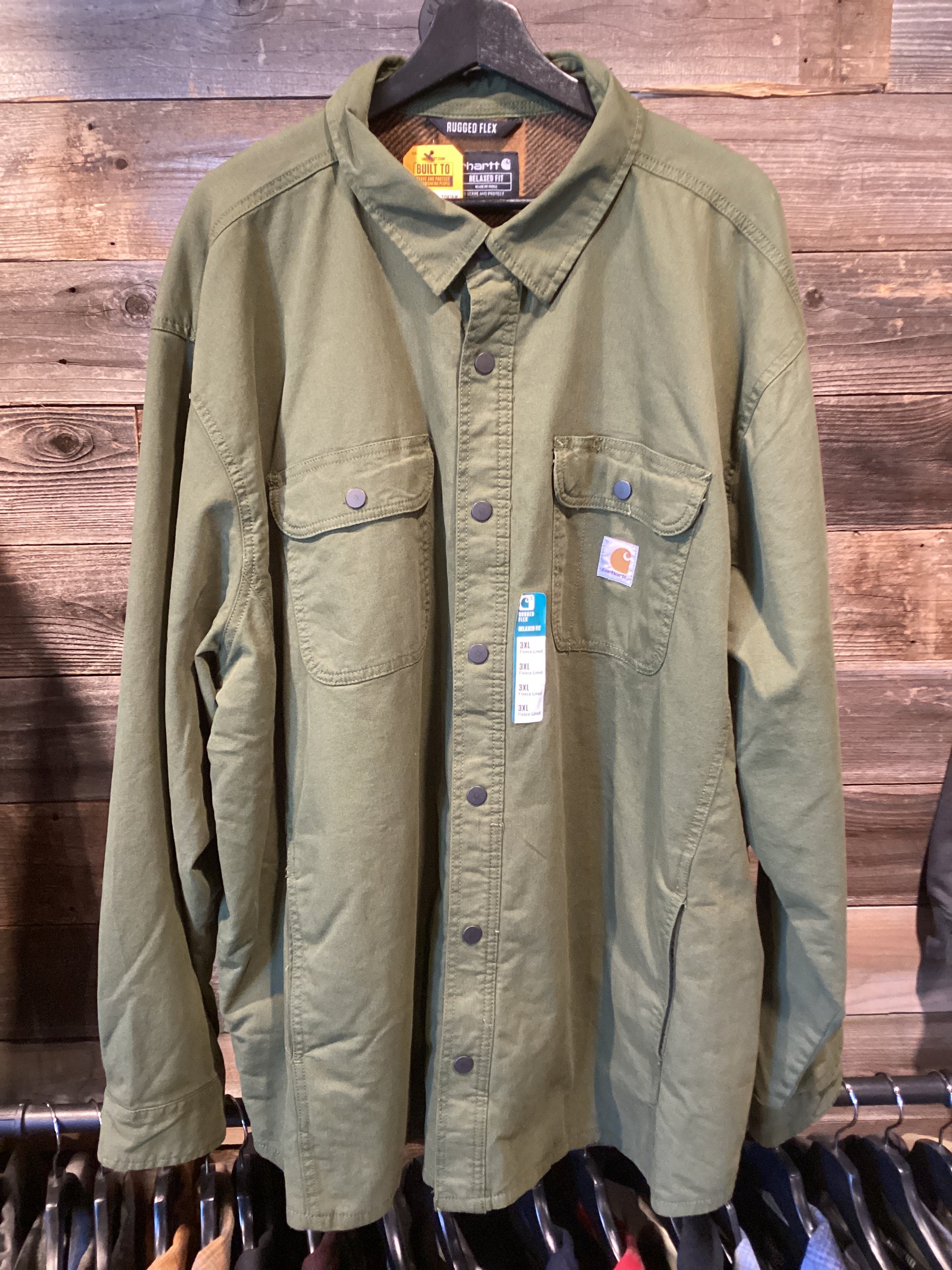 Carhartt Rugged Flex Relaxed Fit Canvas Fleece-Lined Shirt Jacket