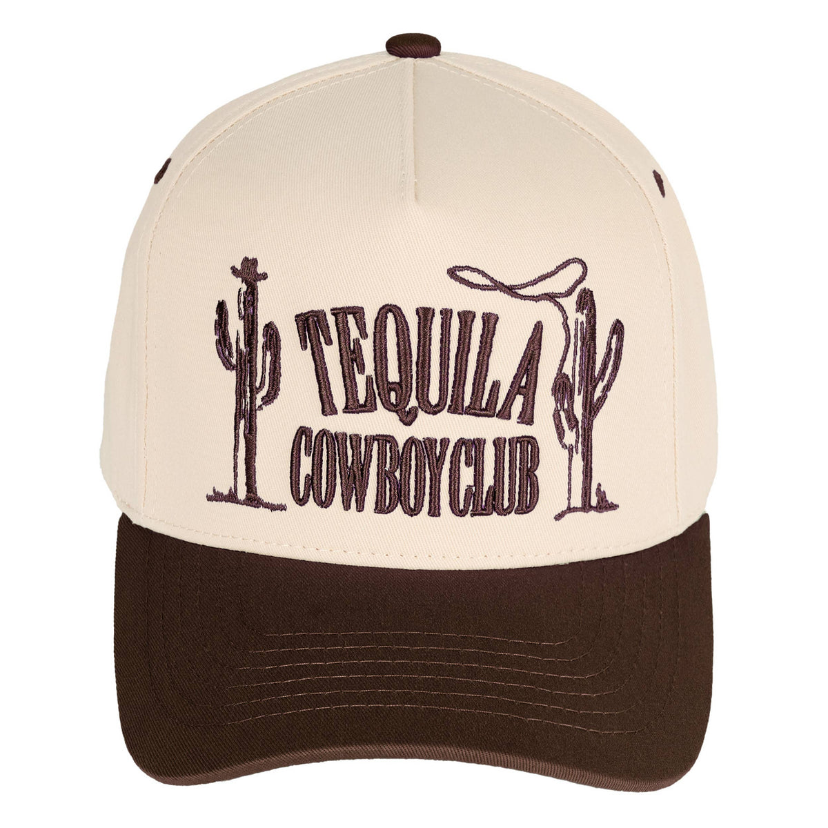 C.C TEQUILA COWBOY CLUB Cotton Trucker Cap: Brown