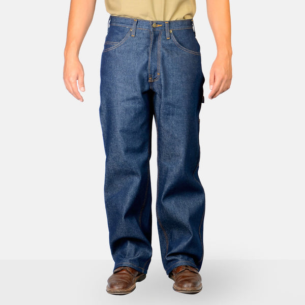 【惜譲3】COMOLI carpenter's indigo blue Stone Washed Denim Cropped Slouchy Carpenter Jean – Tibi