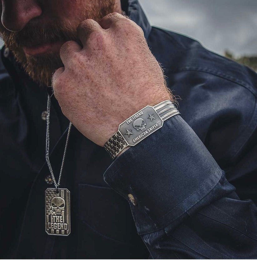 MONTANA SILVERSMITHS THE LEGEND CHRIS KYLE CUFF BRACELET