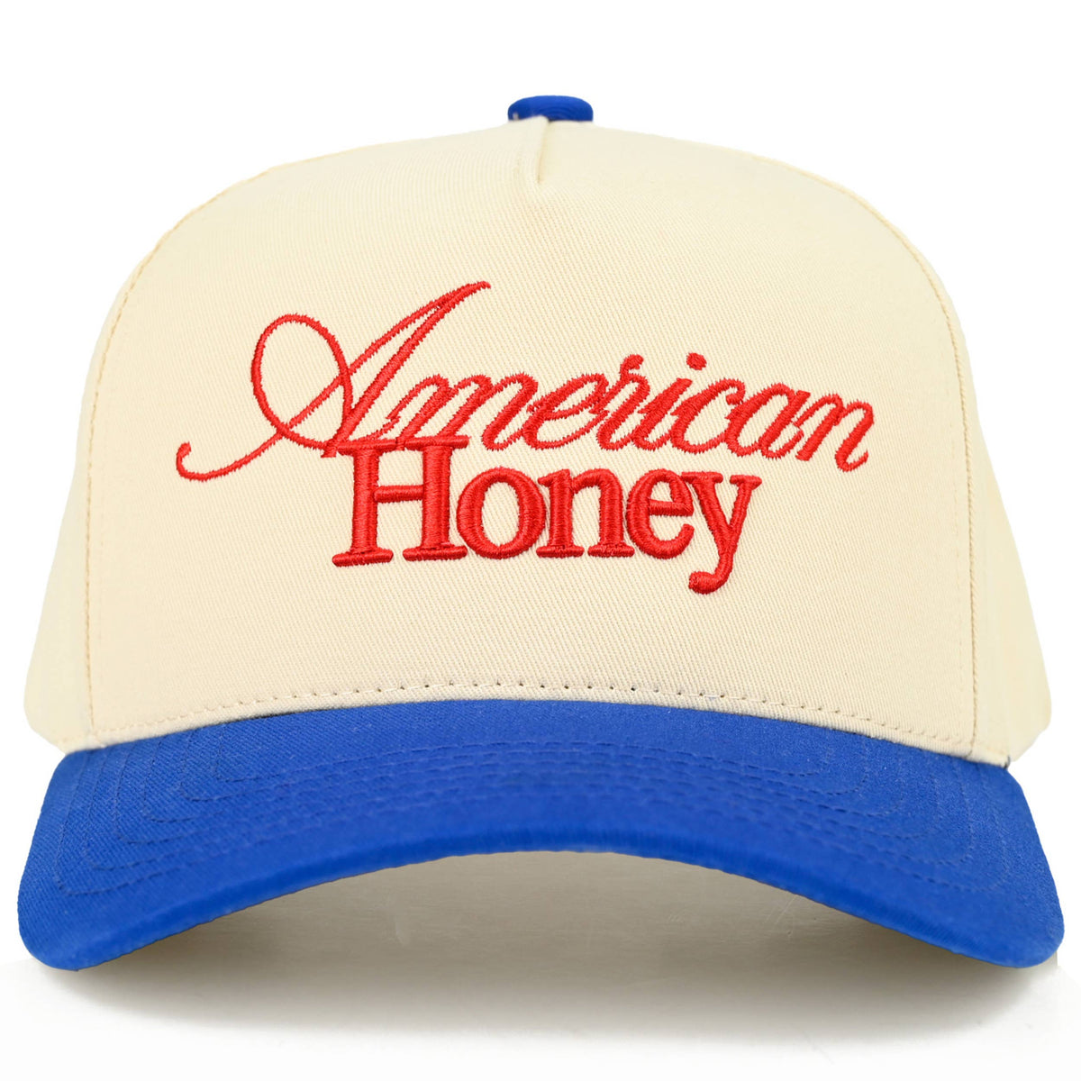 C.C AMERICAN HONEY Letter embroidered Trucker Hat: Blue