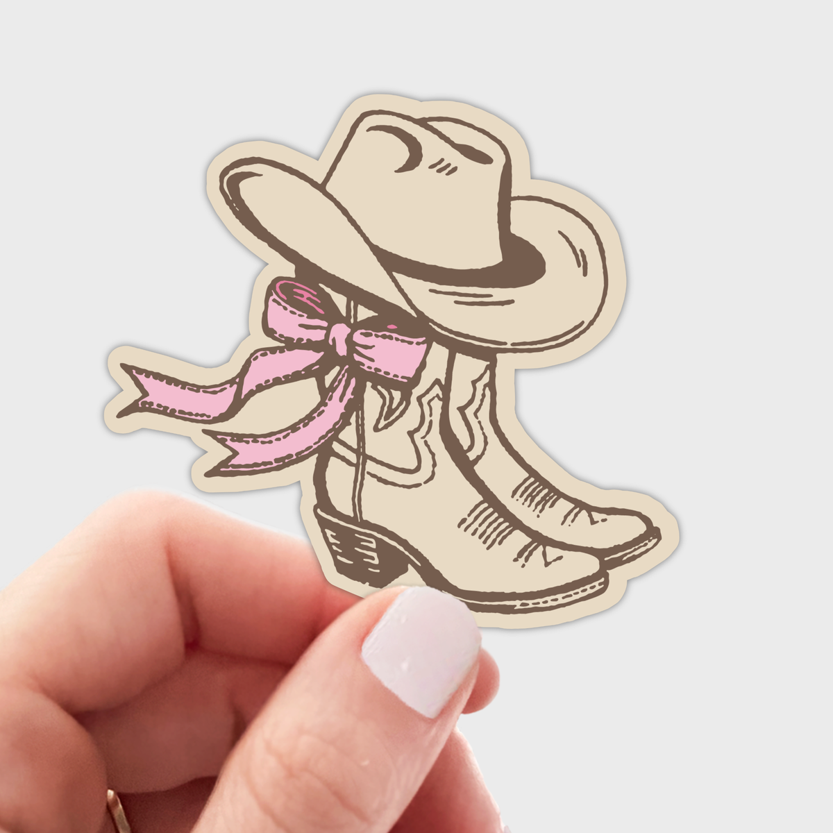 Coquette Boots Sticker - cowgirl, west, girl, girly, bow