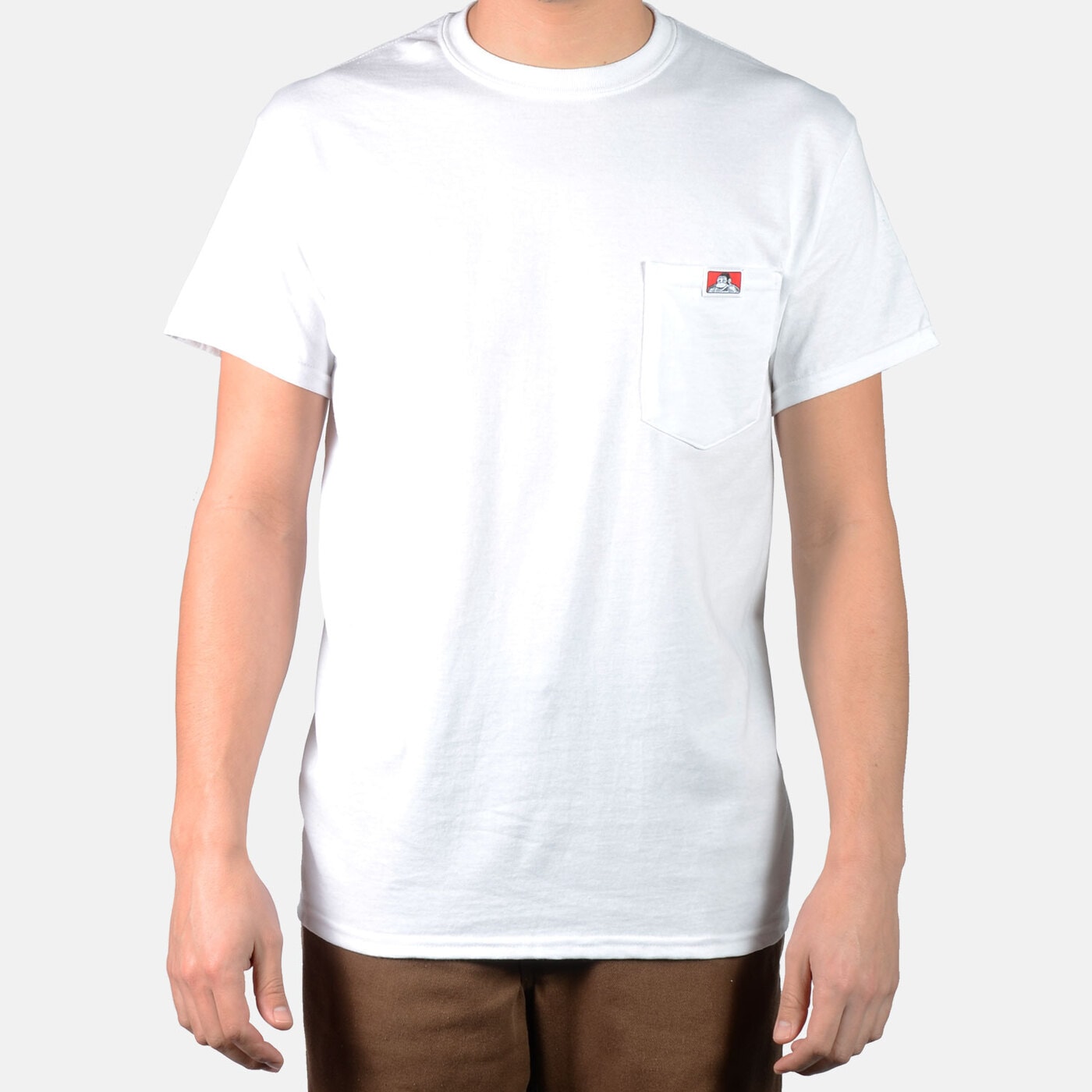 BEN DAVIS POCKET TEE WHITE