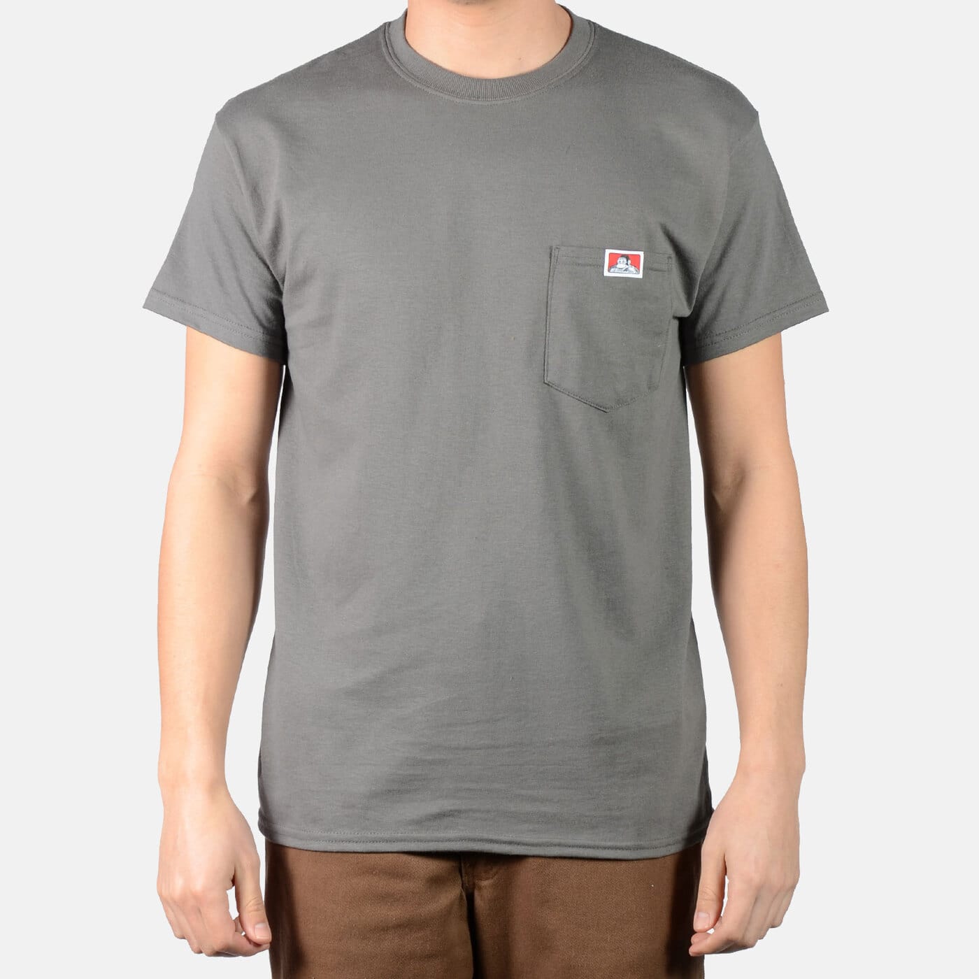 BEN DAVIS POCKET TEE CHARCOAL