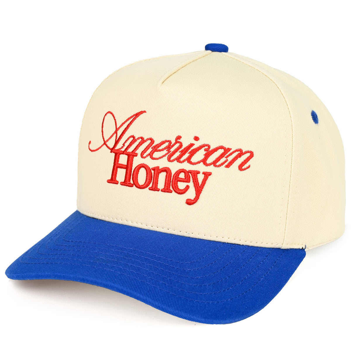 C.C AMERICAN HONEY Letter embroidered Trucker Hat: Blue