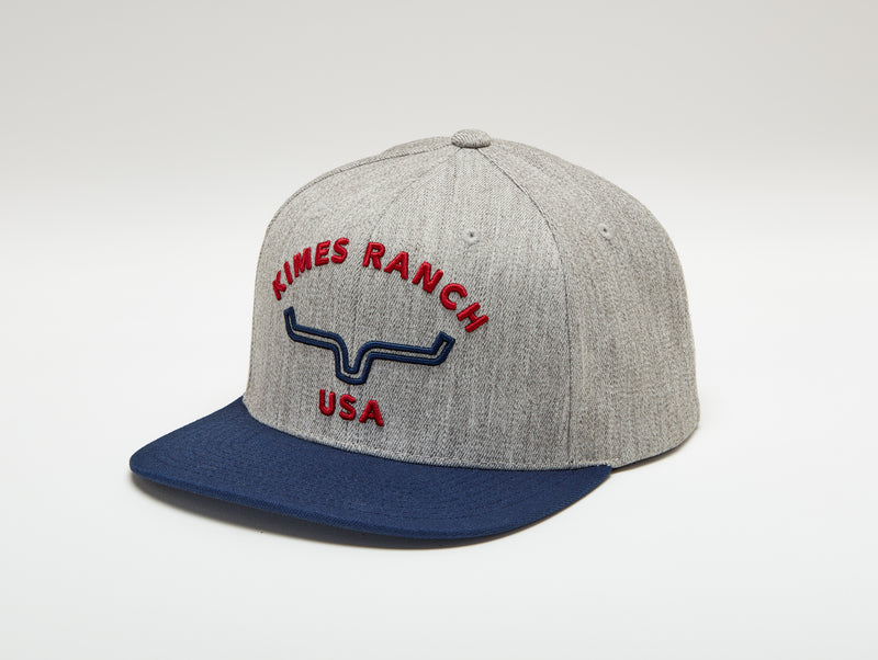 KIMES RANCH GREY HEATHER ARCHED TRUCKER HAT