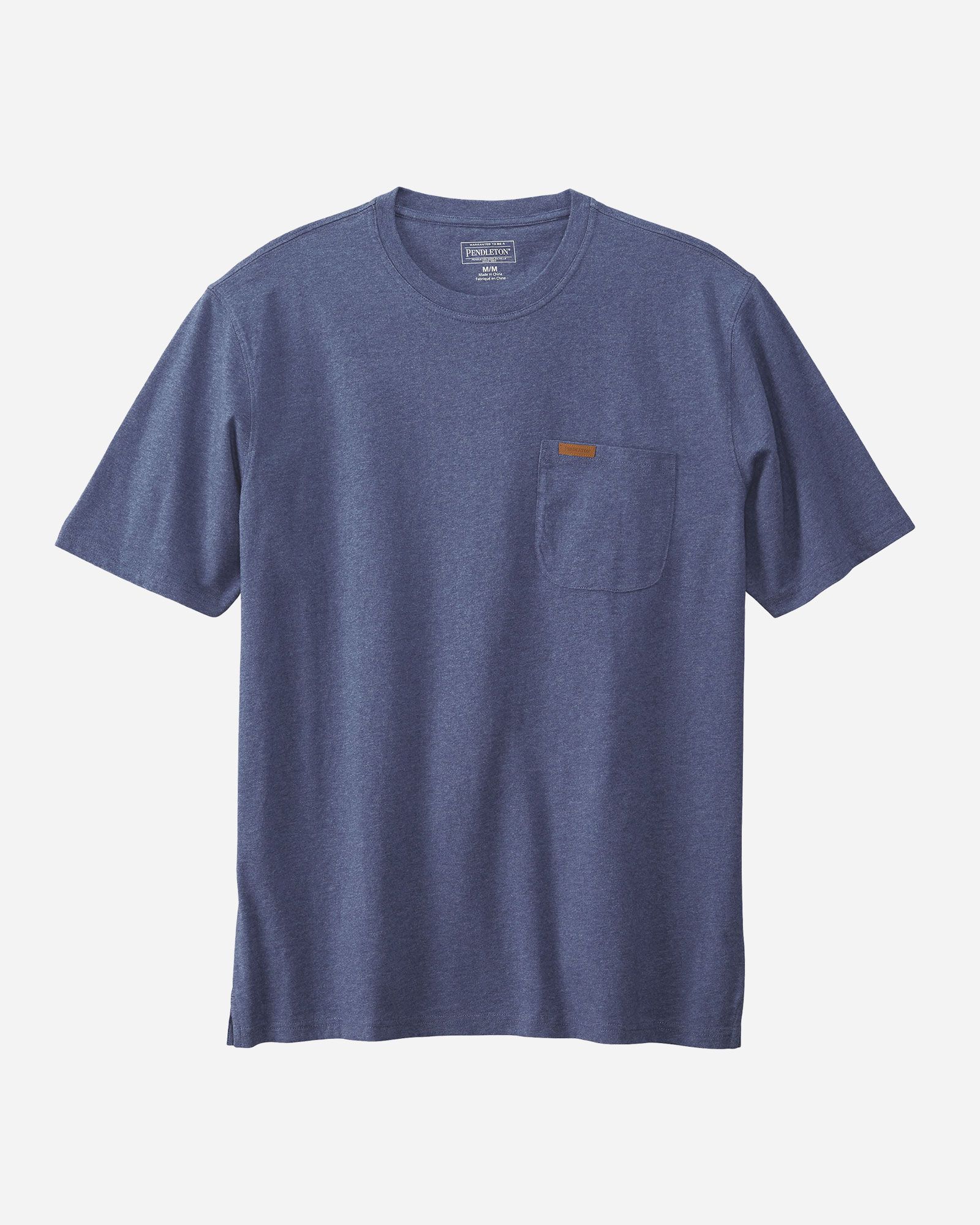 PENDLETON DESCHUTES POCKET TEE BLUE HEATHER