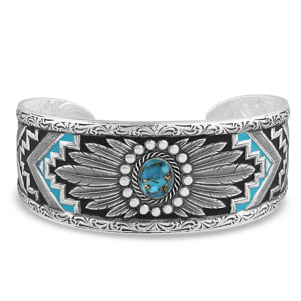 MONTANA SILVERSMITHS BLUE SPRING TORQUOISE CUFF BRACELET - The