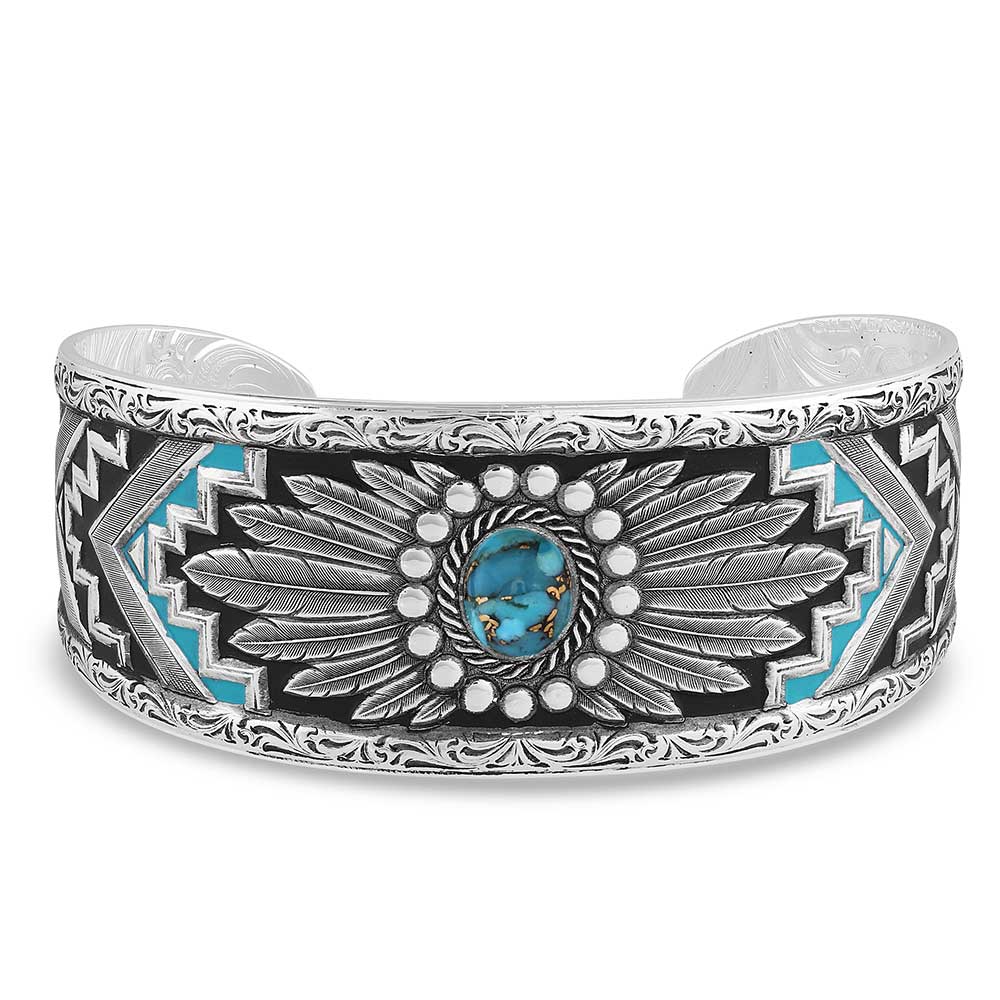 MONTANA SILVERSMITHS BLUE SPRING TORQUOISE CUFF BRACELET