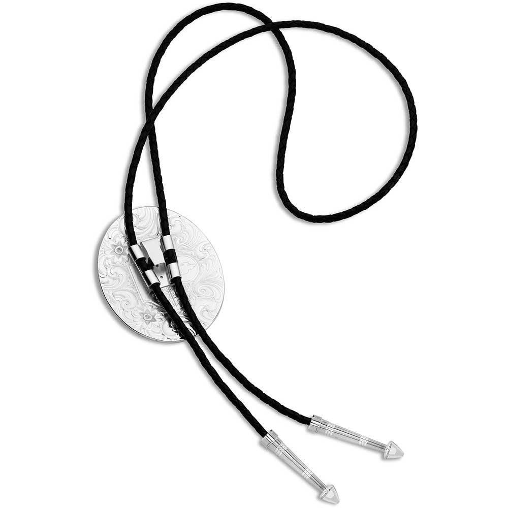 MONTANA SILVERSMITHS EXTRA LARGE BOLO TIE WITH BULL RIDER