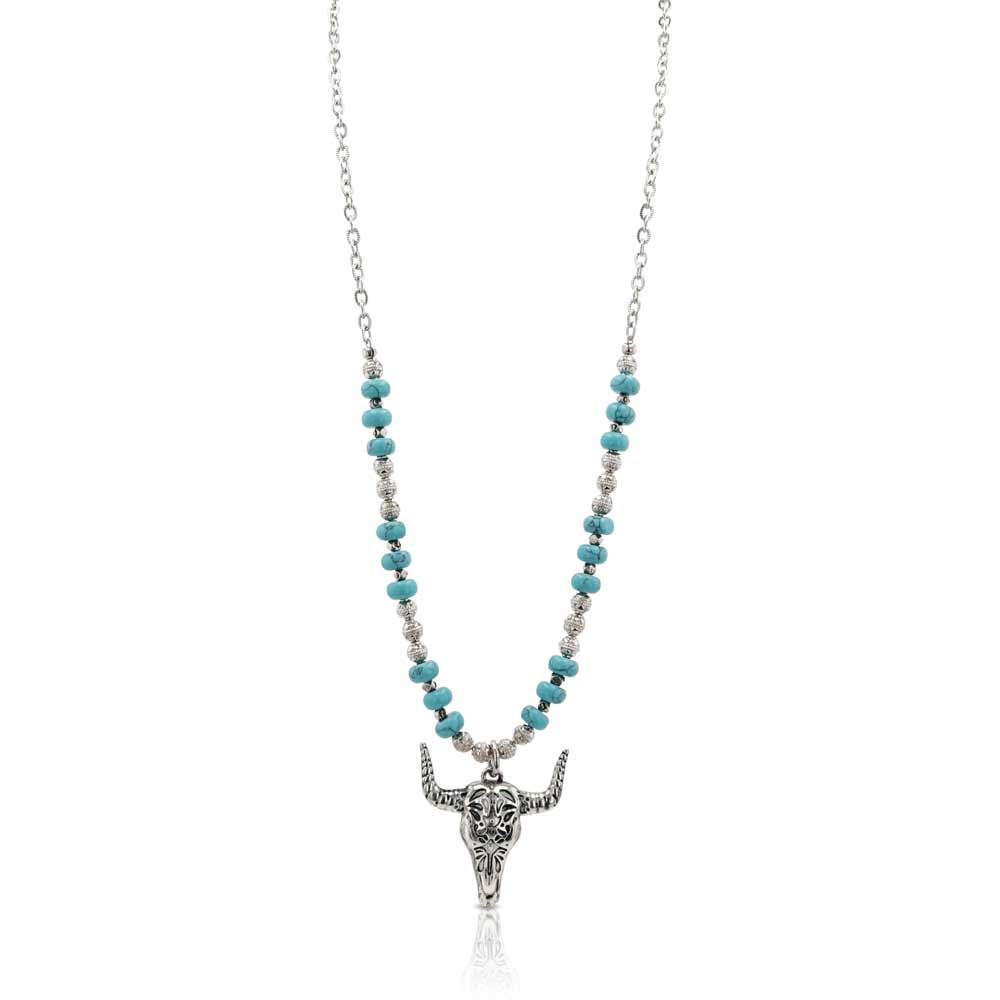 MONTANA SILVERSMITHS DESERT STEER BEADED TURQUOISE ATTITUDE NECKLACE