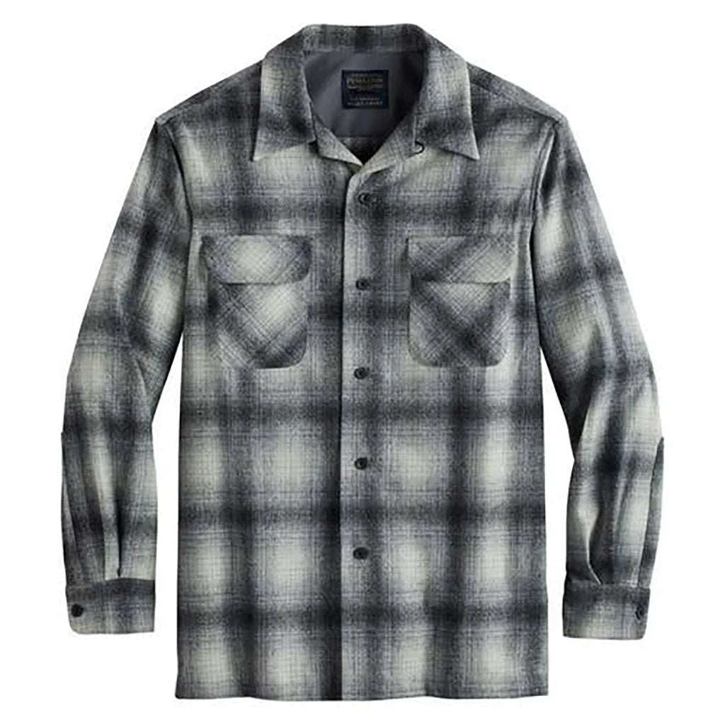 PENDLETON BOARD SHIRT JACKET BLACK/WHITE/GREY OMBRE