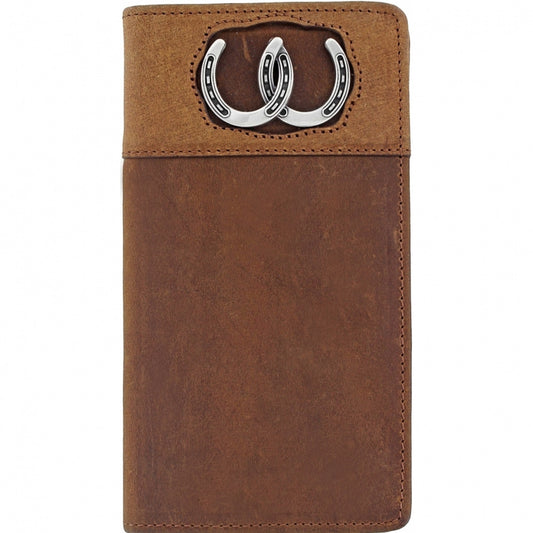 SILVER CREEK DOUBLE LUCK CHECKBOOK WALLET AGED BARKED