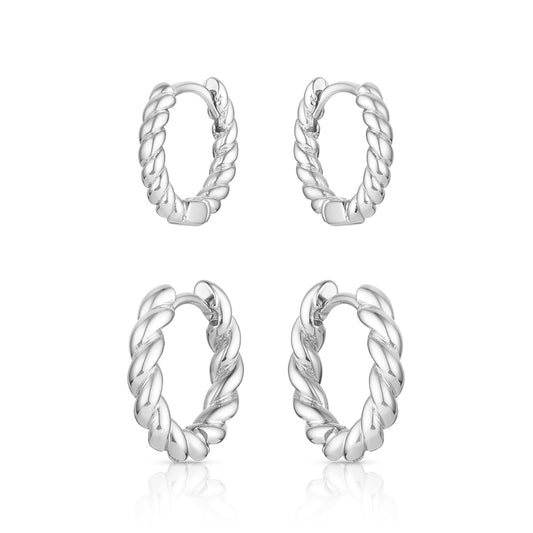 Twisted Up Hoop Earring Set