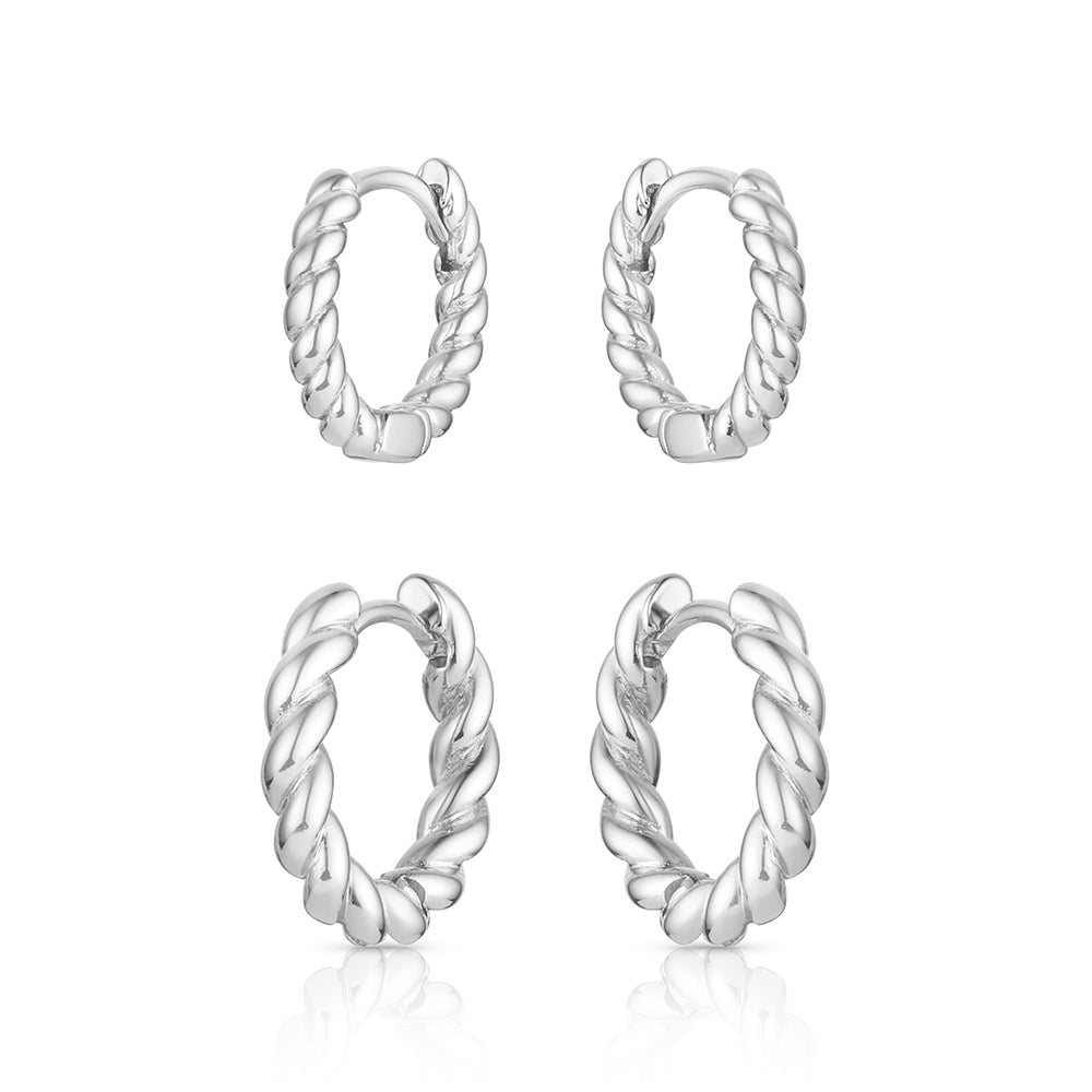 Twisted Up Hoop Earring Set