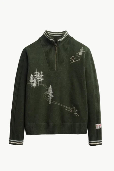 Pendleton Lambswool Half Zip Ski Sweater