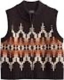 Pendleton Women’s Shetland Graphic Wool Vest in the Chocolate Multi Colorway