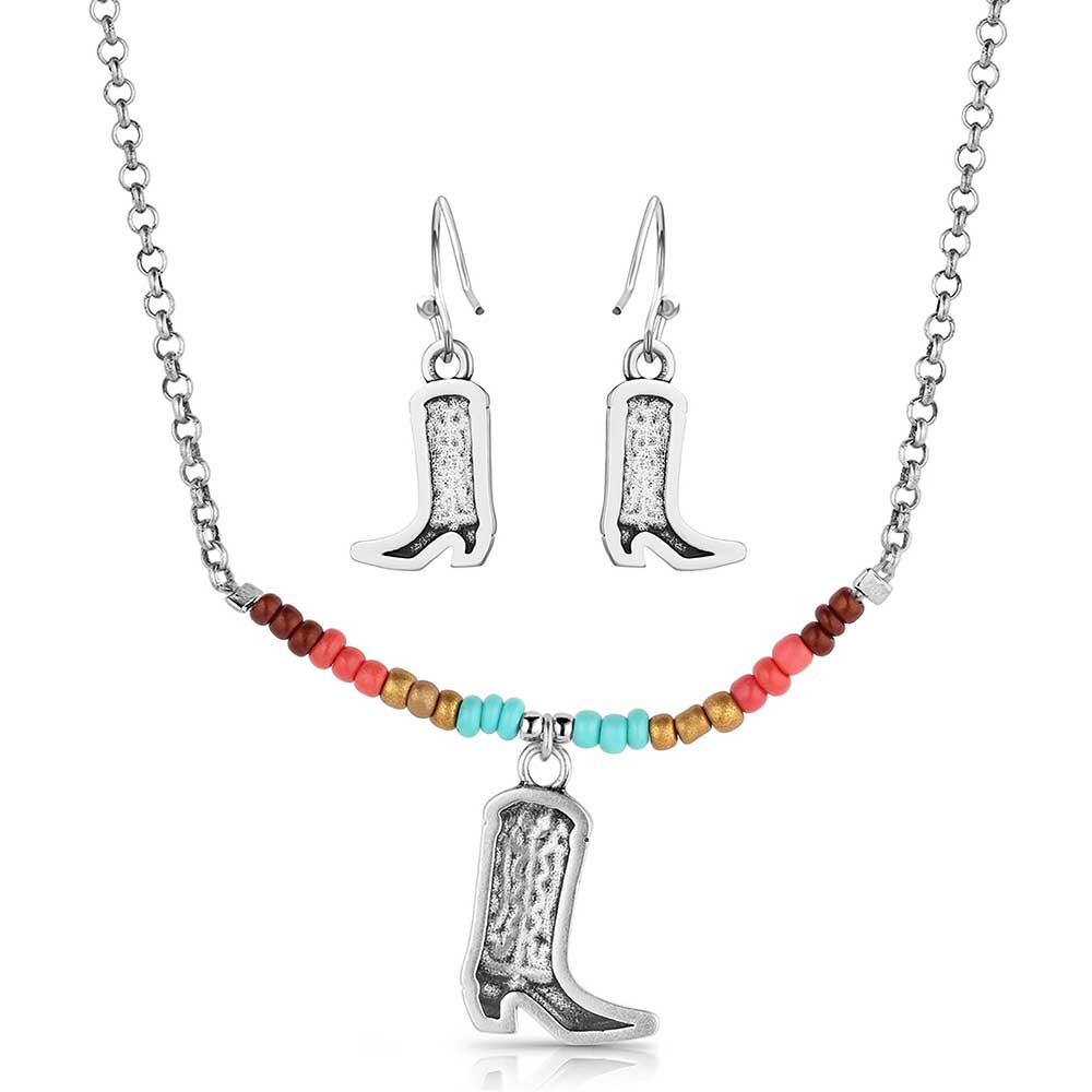 MONTANA SILVERSMITHS COWBOY BOOT BEADED JEWLERY SET