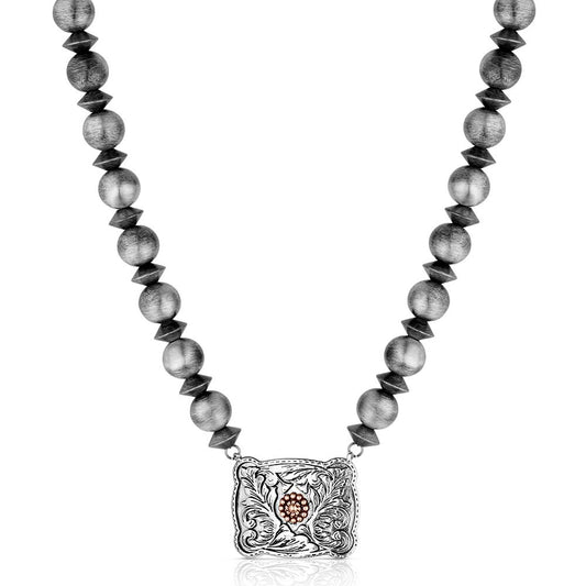 Cowgirl Pearls Buckle Necklace