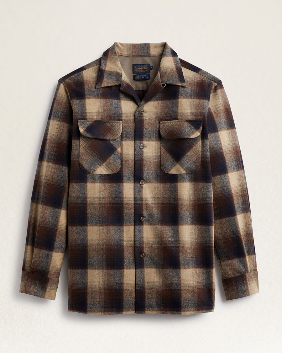 PENDLETON BOARD SHIRT BROWN/NAVY OMBRE BOARD SHIRT