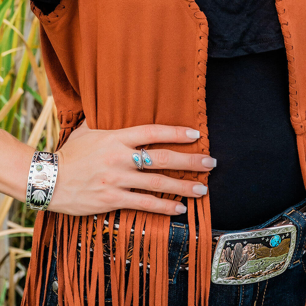 MONTANA SILVERSMITHS BALANCING THE WHOLE TURQUOISE OPEN RING