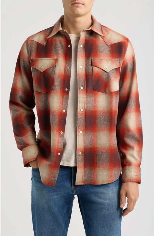 Canyon Plaid Wool Western Shirt