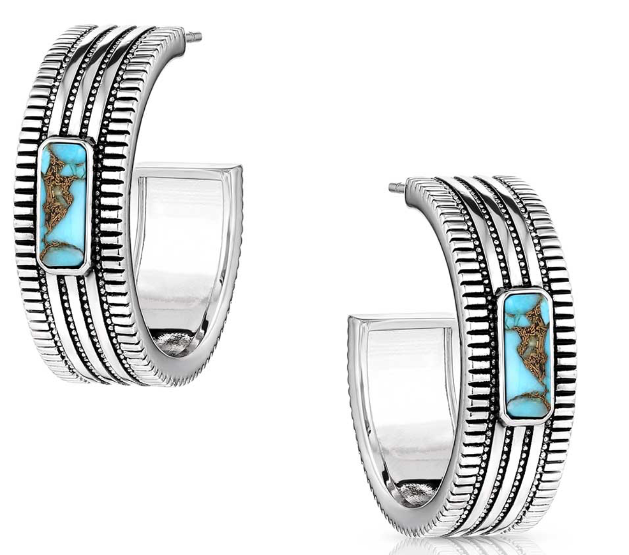 Turquoise Sky Hoop Earrings
