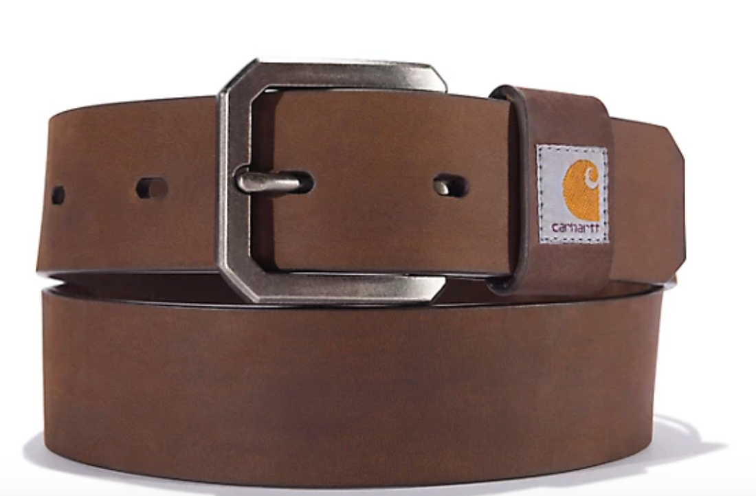 Carhartt Men's Saddle Leather Belt, Nickel Roller Finish
