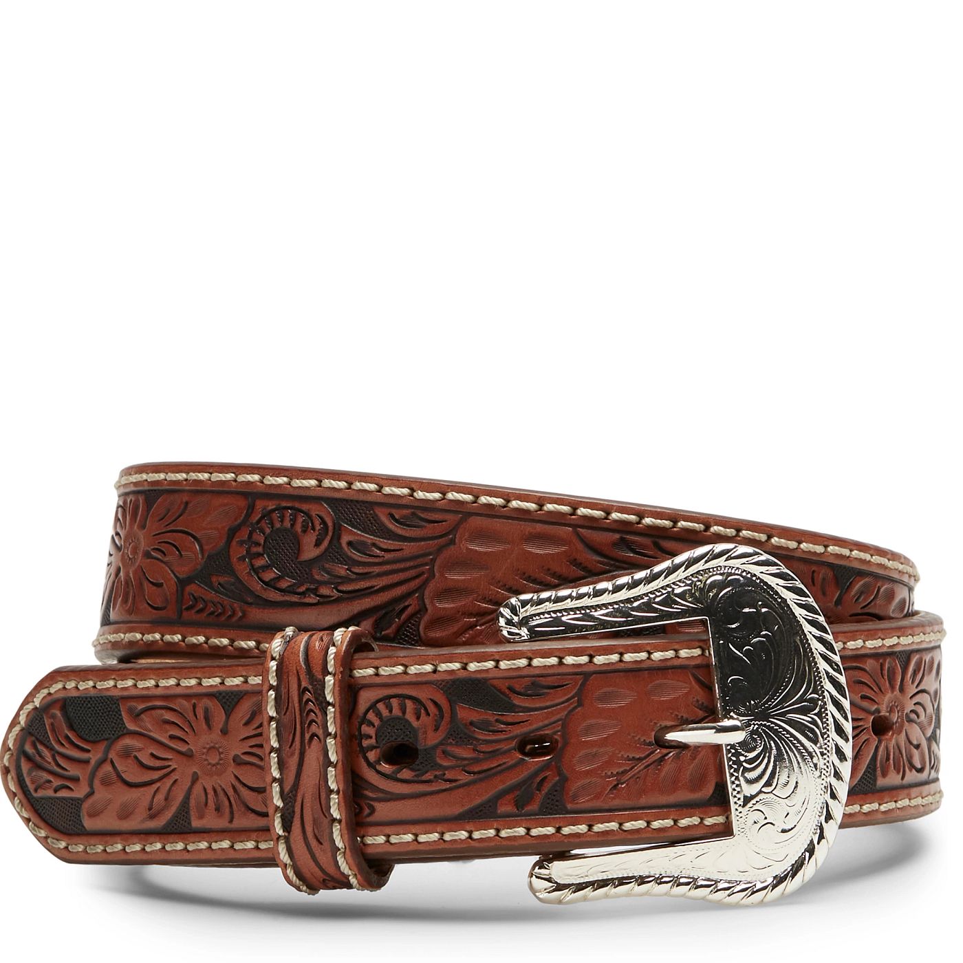 MEN'S FLORAL TOOLED BELT
