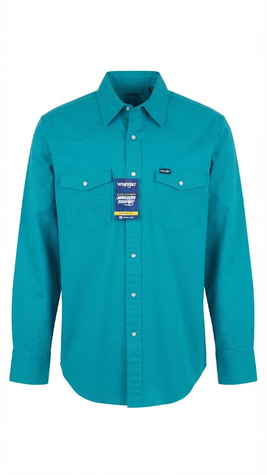 Wrangler Pearl Snap Long Sleeve - Classic Fit Turquoise / Teal