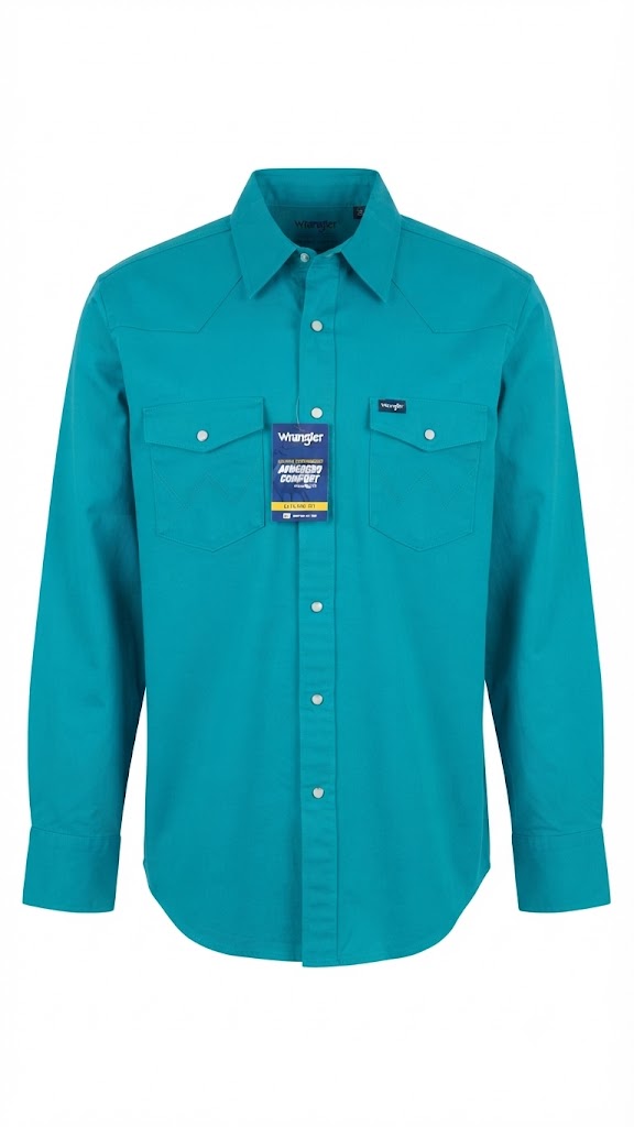 Wrangler Pearl Snap Long Sleeve - Classic Fit Turquoise / Teal