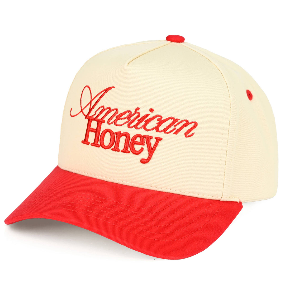 C.C AMERICAN HONEY Letter embroidered Trucker Hat: Red