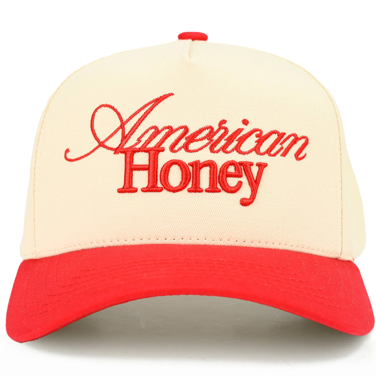 C.C AMERICAN HONEY Letter embroidered Trucker Hat: Red