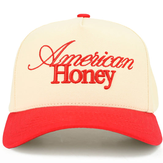 C.C AMERICAN HONEY Letter embroidered Trucker Hat: Red