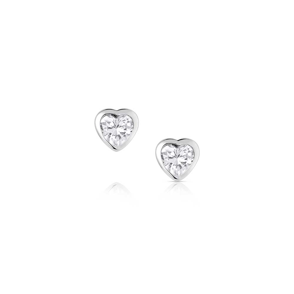 Tiny Heart Crystal Post Earrings