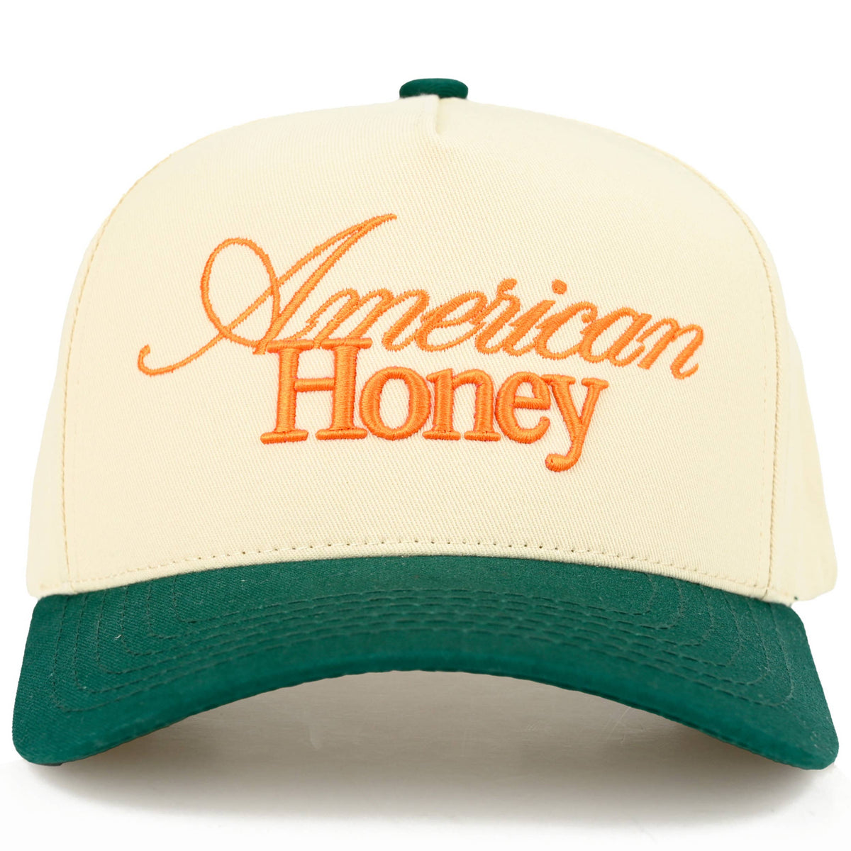 C.C AMERICAN HONEY Letter embroidered Trucker Hat: Dark Green