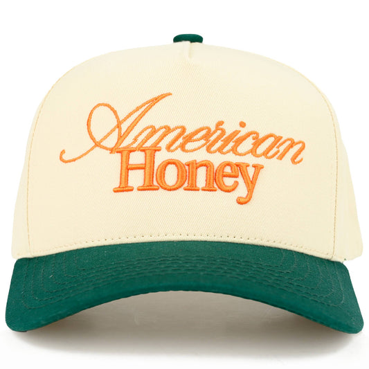 C.C AMERICAN HONEY Letter embroidered Trucker Hat: Dark Green