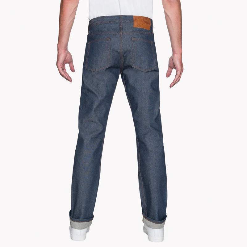 17oz Selvedge Denim Medium/High Rise Tapered Cut Jeans - Natural Indigo