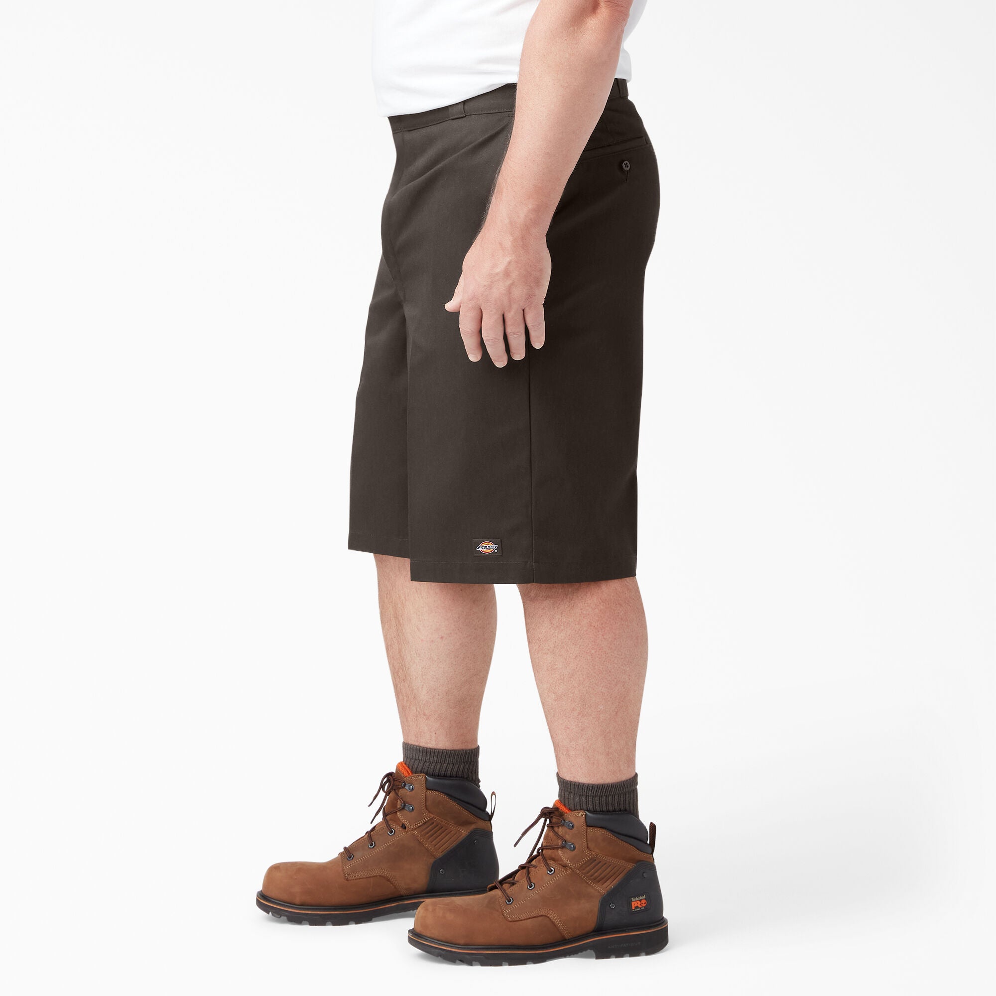 Dickies Loose Fit Flat Front Work Shorts, 13", Dark Brown