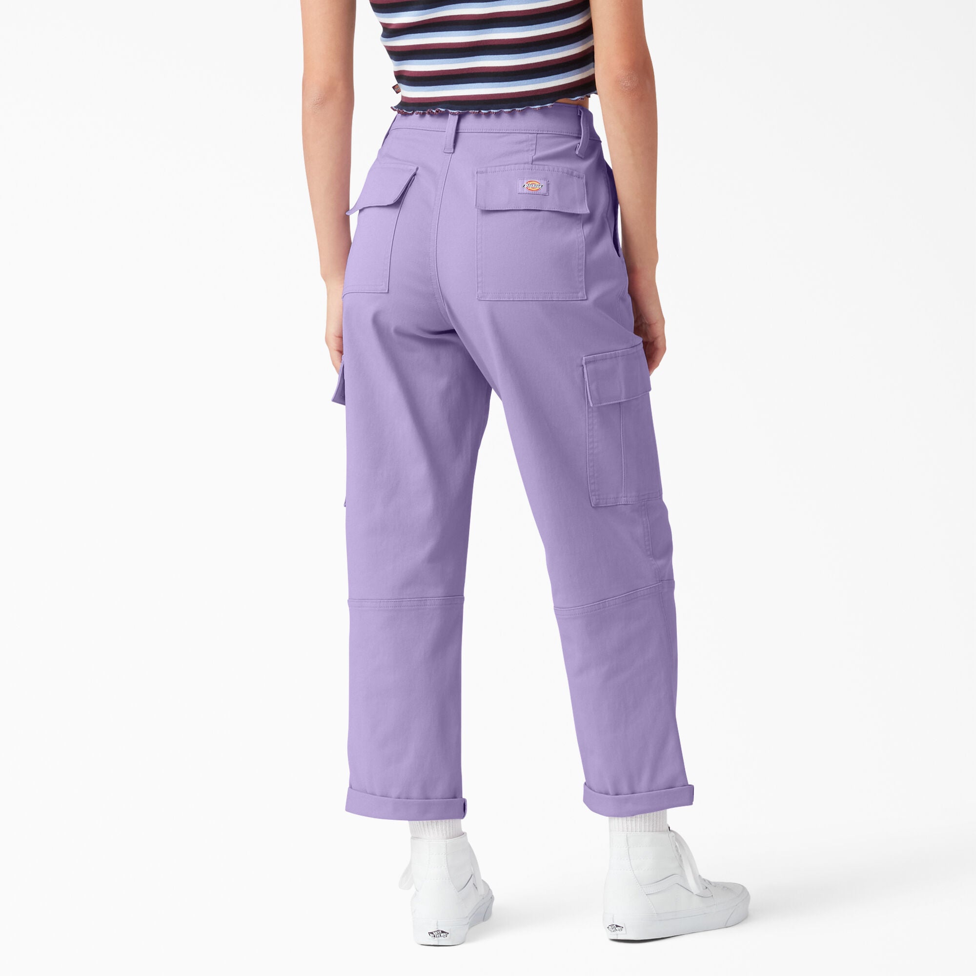 Dickies Women's Cropped Cargo Pants, Purple Rose